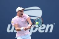 Jenson Brooksby hits a backhand at US Open | Image Source: Getty